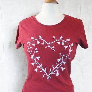 Flower Heart Womens Graphic Tee